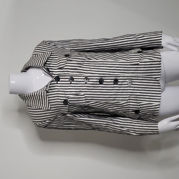 Frank Walder Vintage Gray & White Striped Blazer Size 10 - Picture 2 of 7